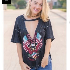 Born free 4th of July rebel distressed shirt